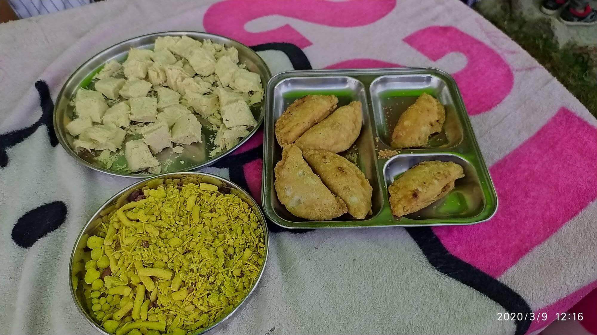 Students and teachers at Dr. Kamna's Gurukool Preschool celebrating Holi with vibrant colors and traditional activities.